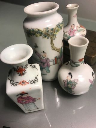 4 Miniature Chinese Antique Porcelain Vase Late 19th Century’s 2