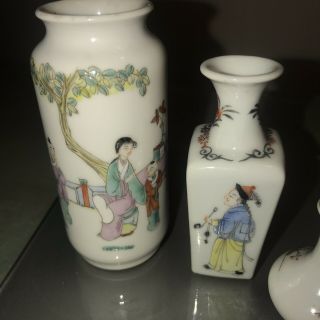 4 Miniature Chinese Antique Porcelain Vase Late 19th Century’s 7