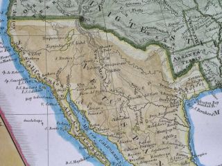 1823 UNUSUAL MAP TEXAS CALIFORNIA in MEXICO UNITED STATES CANADA 7
