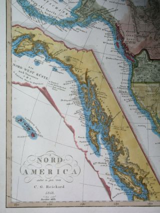 1823 UNUSUAL MAP TEXAS CALIFORNIA in MEXICO UNITED STATES CANADA 9