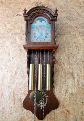 Old Big Dutch Wall Clock Frisian Westminster Zaandam Warmink With Moonphase117cm