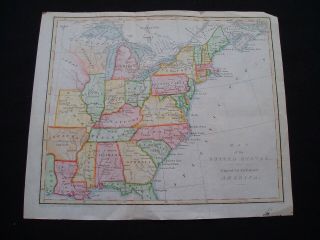 1820 Becker Map United States Michigan Wisconsin Iowa Chippewa Territories Rare