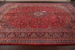 Vintage Traditional Floral Red Persian Area Rug Oriental Hand - Knotted Wool 10x13
