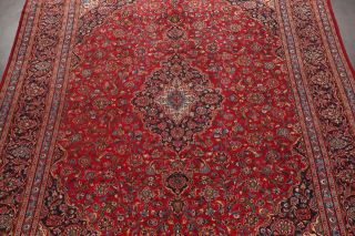 Vintage Traditional Floral RED Persian Area Rug Oriental Hand - Knotted Wool 10x13 4