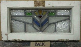 OLD ENGLISH LEADED STAINED GLASS WINDOW Gorgeous Tiny Geometric 17 