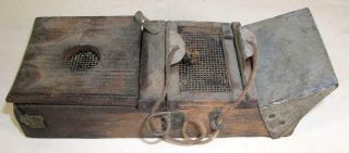Antique Wooden Bee Lining Or Hunting Box Apiary Beekeeping Primitive Farmer Made 5