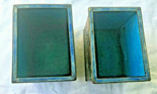 PAIR (2) ANTIQUE CHINESE ENAMEL ON COPPER PLANTERS 8