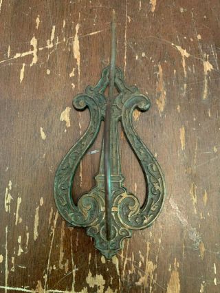 Antique Ornate Cast Iron Wall Hanging Receipt Hook General Store A
