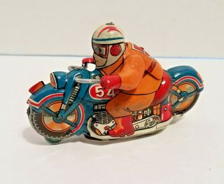 Vintage Tin Motorcycle Toy 54 Hadson Race Cycle Made In Japan In 1950 