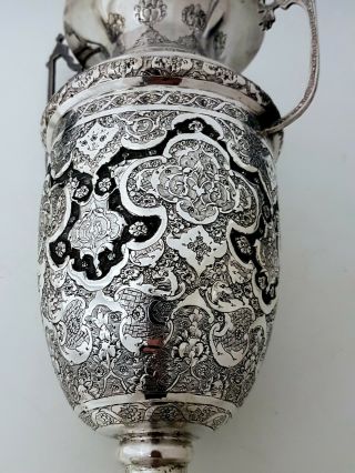 Large Antique Persian Middle Eastern Islamic Solid Silver Hallmarked Vase 671g 10