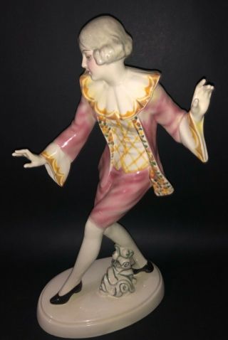 Art Deco Austrian Wien Goldscheider Pottery Ceramic Woman Figure Statue