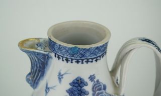 LARGE Antique Chinese Blue and White Porcelain Coffee Pot Jug & Lid 18th C 12