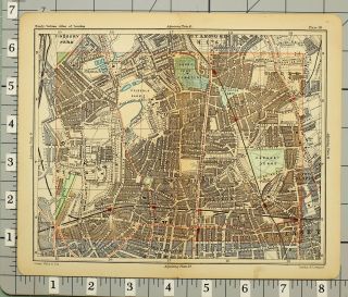 1891 VICTORIAN MAP STREET PLAN LONDON STOKE NEWINGTON HACKNEY DOWNS DALSTON 3