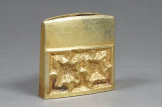 Edo Period Gold Clothing Red Copper Coarse Engraving Rock Habaki Sword Tsuba Jp