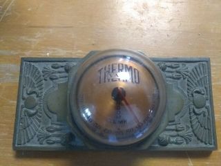 Rare Antique Art Deco Egyptian Revival Thermo Vane Thermometer