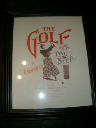 Vintage Barber Shop Wall Art - - Lady Golfer The Golf Two Step