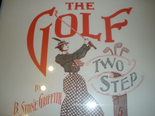 VINTAGE BARBER SHOP WALL ART - - LADY GOLFER THE GOLF TWO STEP 2