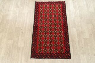 One - of - a - Kind Geometric 6 ' Runner Balouch Afghan Oriental Hand - Knotted 3x6 Rug 2