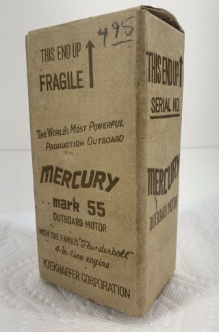 Vintage 1955 Mercury Mark 55 Toy Boat Outboard Motor Battery Op,  Box Kiekhaefer 11