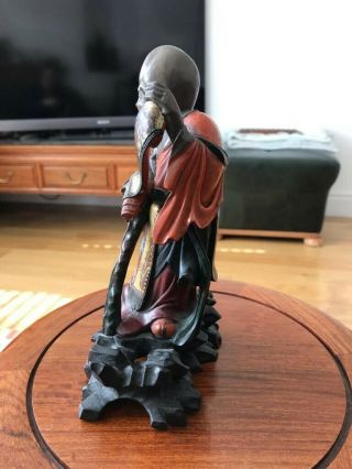 Antique Chinese Old Wooden Statue Hand Carved Qing 5