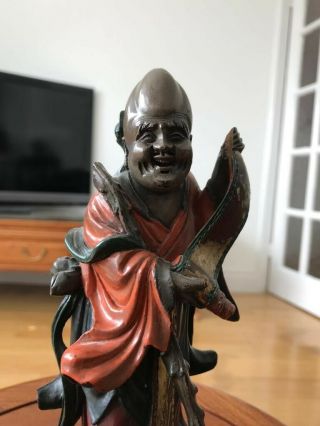Antique Chinese Old Wooden Statue Hand Carved Qing 6