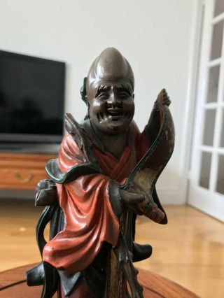 Antique Chinese Old Wooden Statue Hand Carved Qing 8