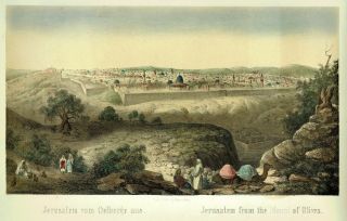 1820 Jerusalem Fine Litho General View By Felgner - Israel Palestine Middle East