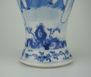 LARGE 38cm Antique Chinese Blue and White Porcelain Vase and Lid KANGXI 19th C 4