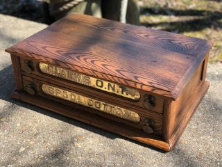 vintage wooden apothecary Clark spool Cabinet 8