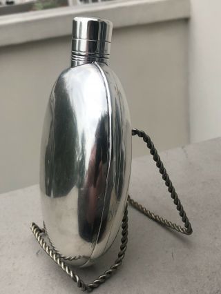 Oval Sterling Silver Antique Victorian Hip Flask Thomas Johnson 1869 London160G 3