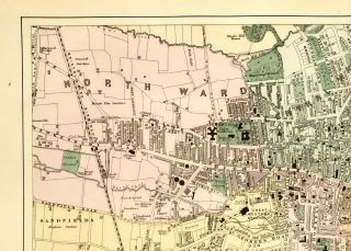 1895 MAP PLAN OF CHELTENHAM WINTER GARDEN CHARLTON PARK STATIONS ALSTONE COLLEGE 2