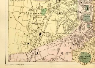 1895 MAP PLAN OF CHELTENHAM WINTER GARDEN CHARLTON PARK STATIONS ALSTONE COLLEGE 4
