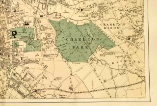 1895 MAP PLAN OF CHELTENHAM WINTER GARDEN CHARLTON PARK STATIONS ALSTONE COLLEGE 5