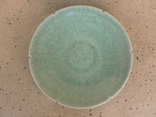 Antique 10.  25 Inch Chinese Celadon Charger Plate