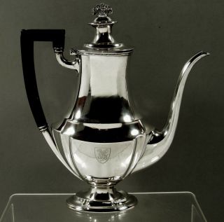 Tiffany Sterling Coffee Pot C1895 Federal Style - Coat Arms
