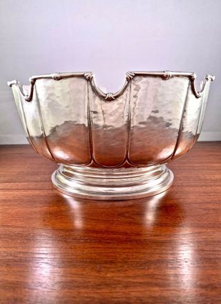 LARGE WILLIAM COMYNS ENGLISH STERLING SILVER ARTS & CRAFTS CENTER BOWL 1,  109G 3