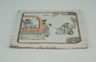 Antique Chinese Famille Rose Porcelain Plaque Wax Seal 19th C QING 12