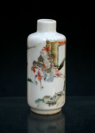 Antique Chinese Famille Verte Porcelain Snuff Bottle