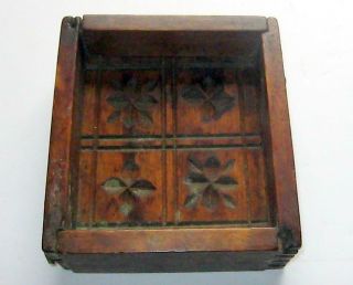 Antique Primitive Butter Stamp/mold Jointed 6 " X2 1/4 " X6 " Dovetailed