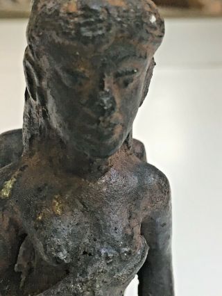 African antique ANTI - fertility Iron bronze hand forged Nude male female statue 10