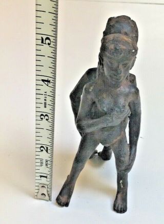 African antique ANTI - fertility Iron bronze hand forged Nude male female statue 8