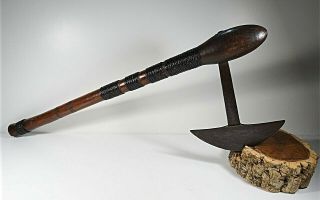 Antique South African Zulu Wood And Steel Tribal Axe