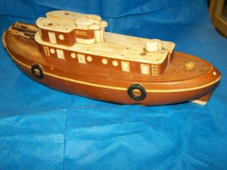 Marx Hand Carved Wood Mold Master (prototype) Toy Tug Boat