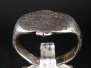 VERY RARE BYZANTINE SILVER RING with PERSONAL Greek INSCRIPTION, 7