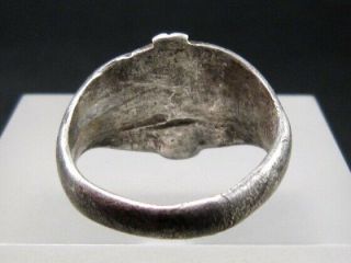 VERY RARE BYZANTINE SILVER RING with PERSONAL Greek INSCRIPTION, 9
