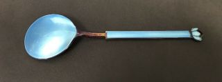 David Andersen sterling gilt enamel spoon fork knife guilloche 10