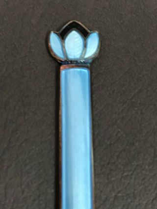 David Andersen sterling gilt enamel spoon fork knife guilloche 12