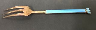 David Andersen sterling gilt enamel spoon fork knife guilloche 9
