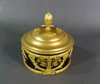 French Empire Napoleon III Ormolu Bronze Cobalt Glass Palais Royal Jewelry Box 3