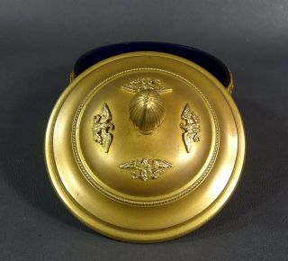 French Empire Napoleon III Ormolu Bronze Cobalt Glass Palais Royal Jewelry Box 5
